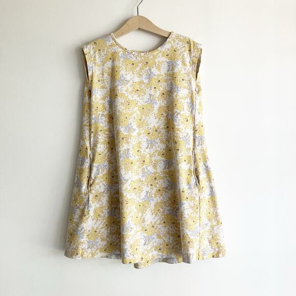Uniqlo Other - UT Uniqlo Paul & Joe Girls 7-8 A Line Dress Tunic Top Floral Bow Print Yellow